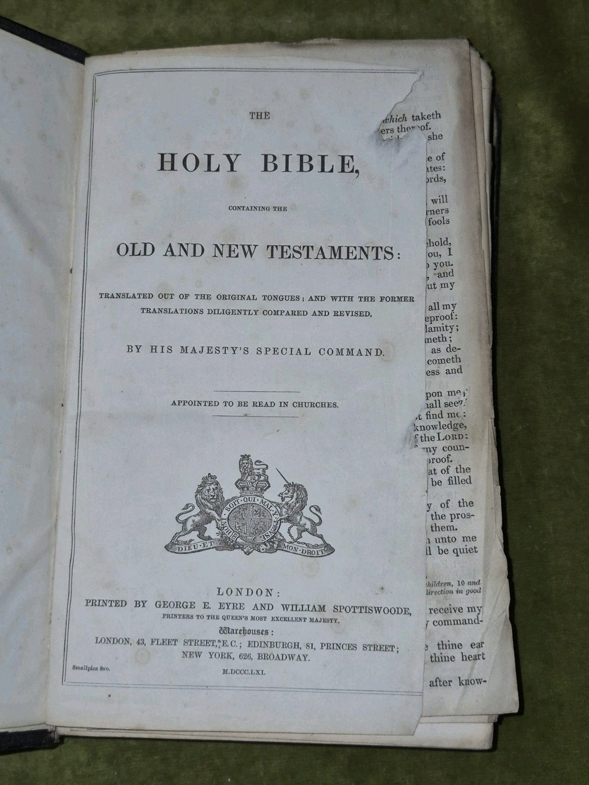 Holy Bible Eyre and Spottiswoode 1861 London4
