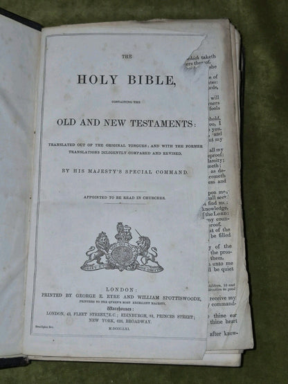 Holy Bible Eyre and Spottiswoode 1861 London4