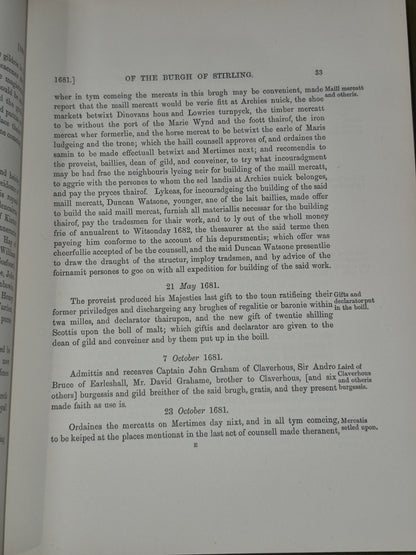 1889 EXTRACTS FROM THE RECORDS OF THE ROYAL BURGH OF STIRLING A.D. 1667-17529