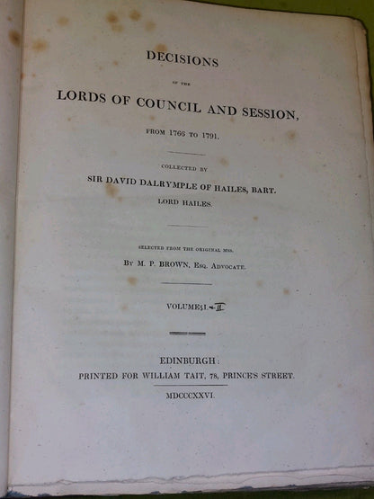 Decisions of the Lords of Council and Session from 1766 to 1791 Lord Hailes 18264