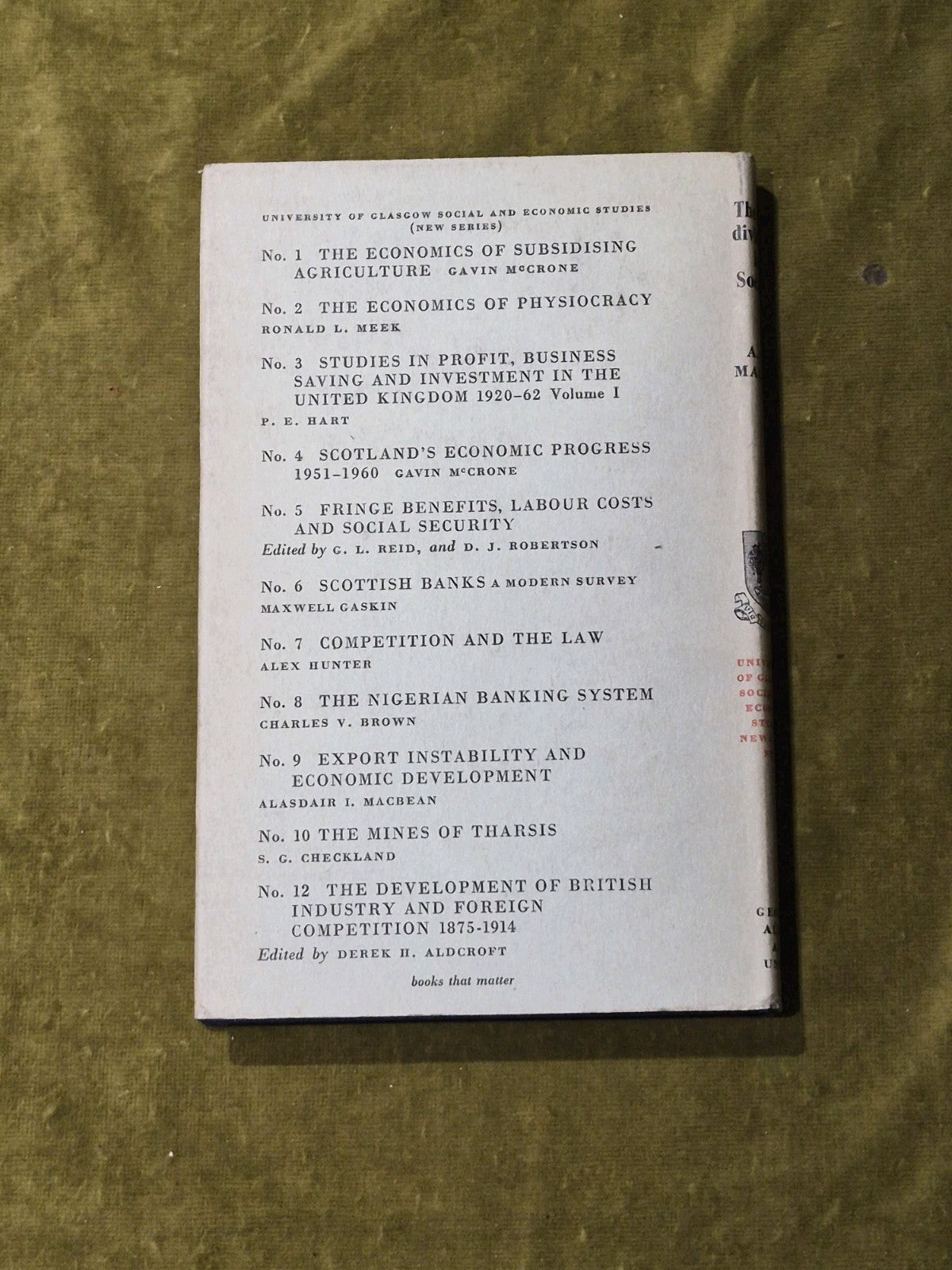 The Individual in Society : Papers on Adam Smith - A L Macfie 1st 1967 HB DJ1