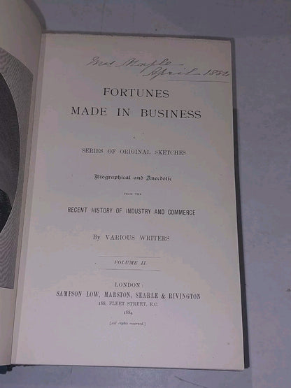 Fortunes Made in Business (Vol. 1 & 2) [Sampson] (1884) Hb Books2