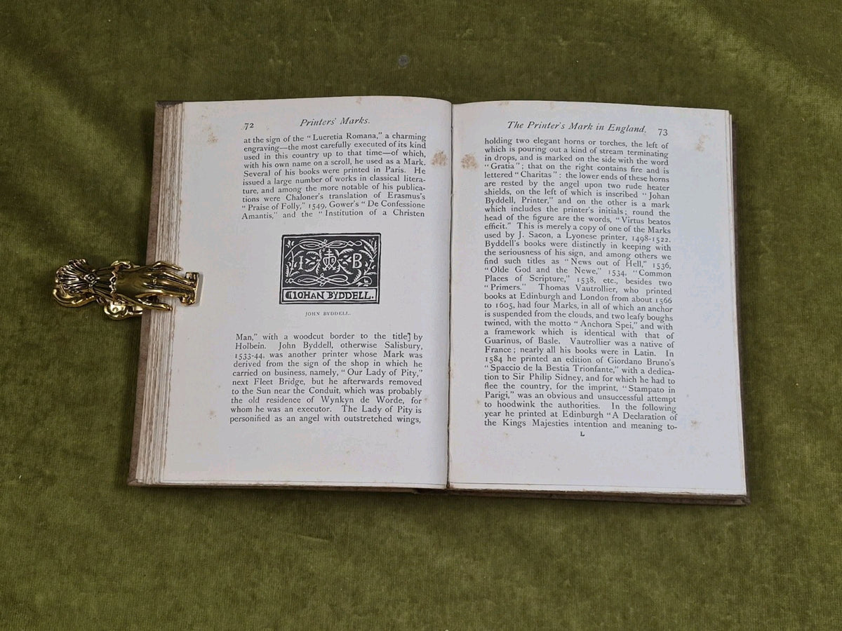 Printers Marks A Chapter in the History of Typography - William Roberts 1893 1st8