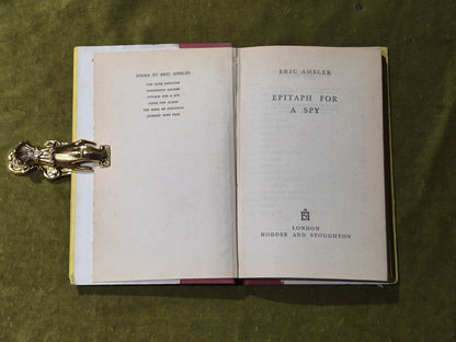 Epitaph for a Spy - Eric Ambler , Hodder & Stoughton 7th 1950 HB DJ3