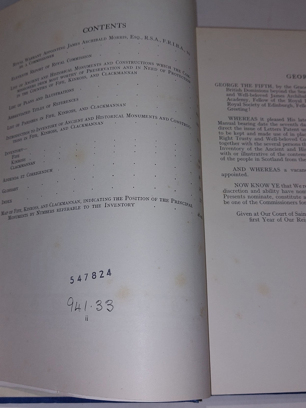 Royal Commission  11th Report Of Monuments & Construction In Fife, Kinross 19337