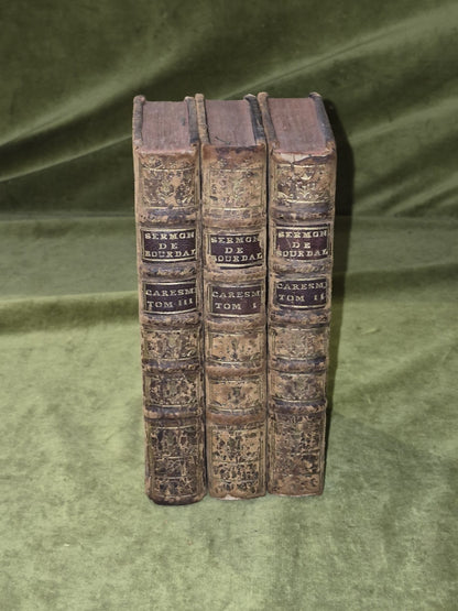 Sermons du pere Bourdaloue, de la Compagnie de Jesus pour le caresme 3 vols 17710