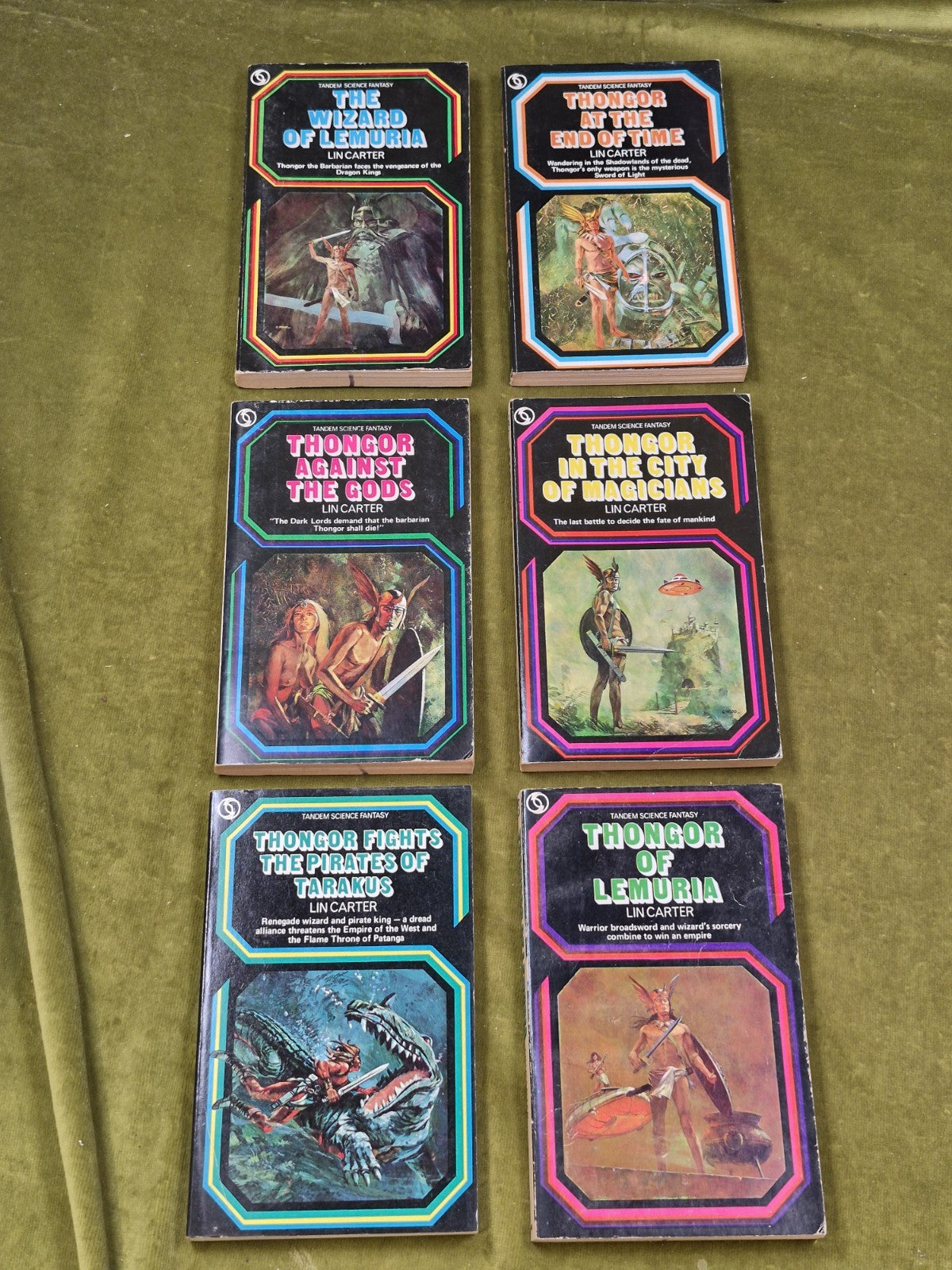 Lin Carter Lemuria Tandem First Editions Job Lot Wizard Thongor Magicians Gods0