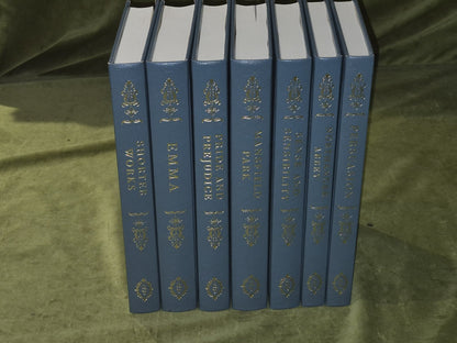 Folio Society Jane Austen Novels 6 Volume 1996 Blue-Green Leather - No Slip Case0