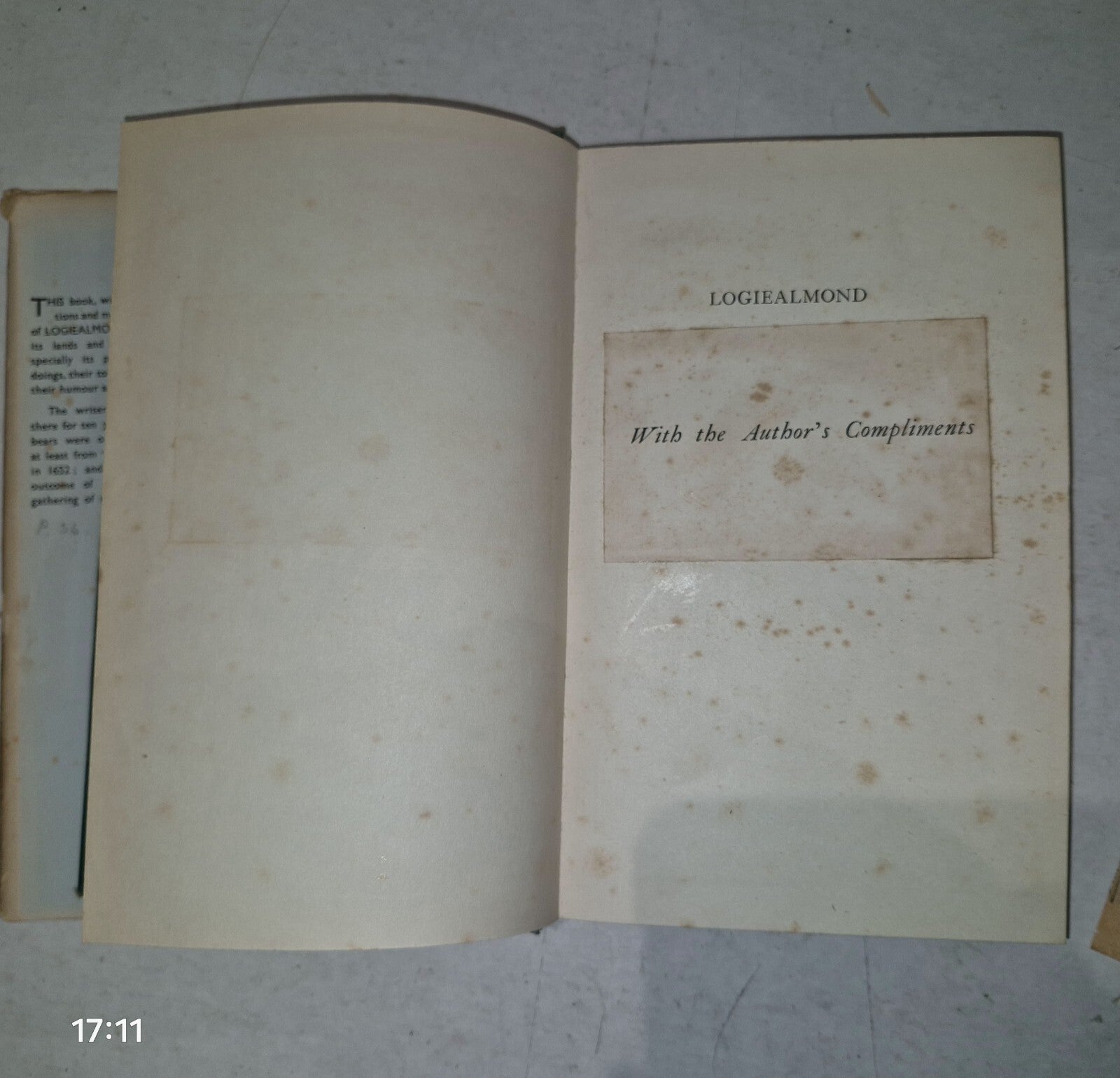 Logiealmond The Place And Its People By David M. Forrester. 1944 1st Edition.5