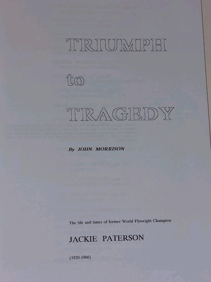Triumph To Tragedy by John Morrison Jackie Paterson (2000)6