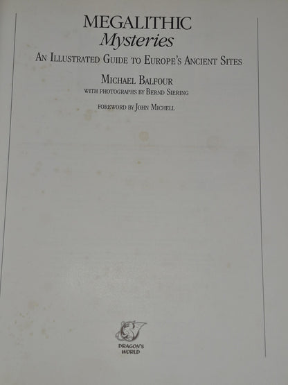 Megalithic Mysteries Europe's Ancient Sites First Edition Dragon's World19923