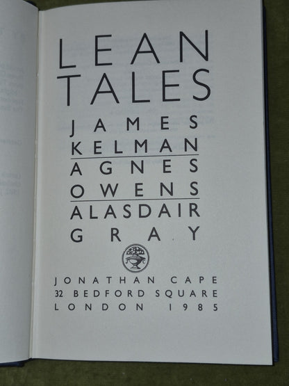 Lean Tales James Kelman Agnes Owens Alasdair 1985 Gray First4