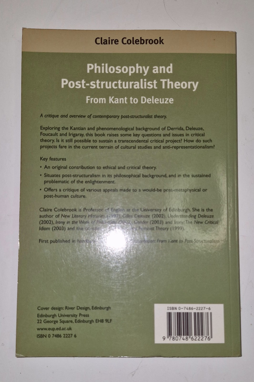 Philosophy and Post-structuralist Theory : From Kant to Deleuze - Colebrook Pb 2