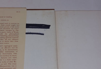 Wordsworth and Schelling: A Topological Study of Romanticism by Hirsch (1960) Hb3