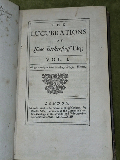 The Lucubrations Of Isaac Bickerstaff 4 Volumes 1711-c17209