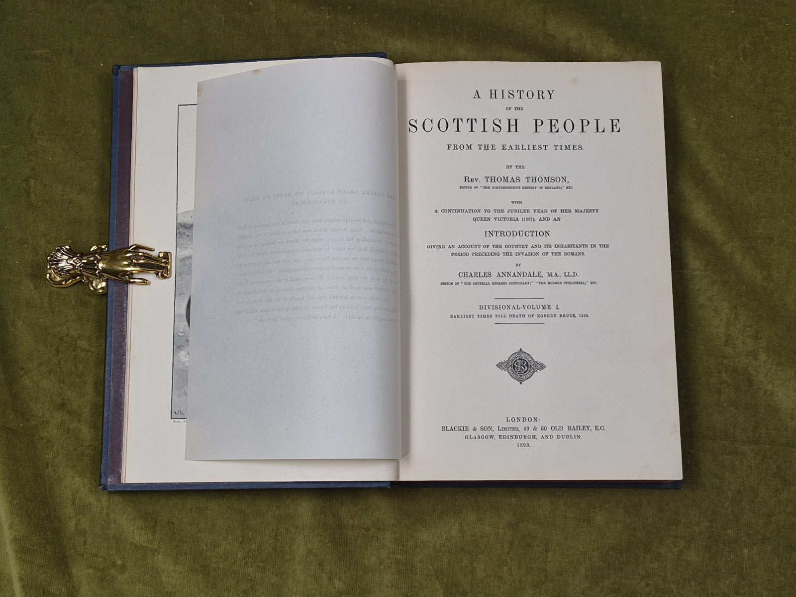 A History of The Scottish People in 6 Vols - Thomas Thomson , Blackie 18936
