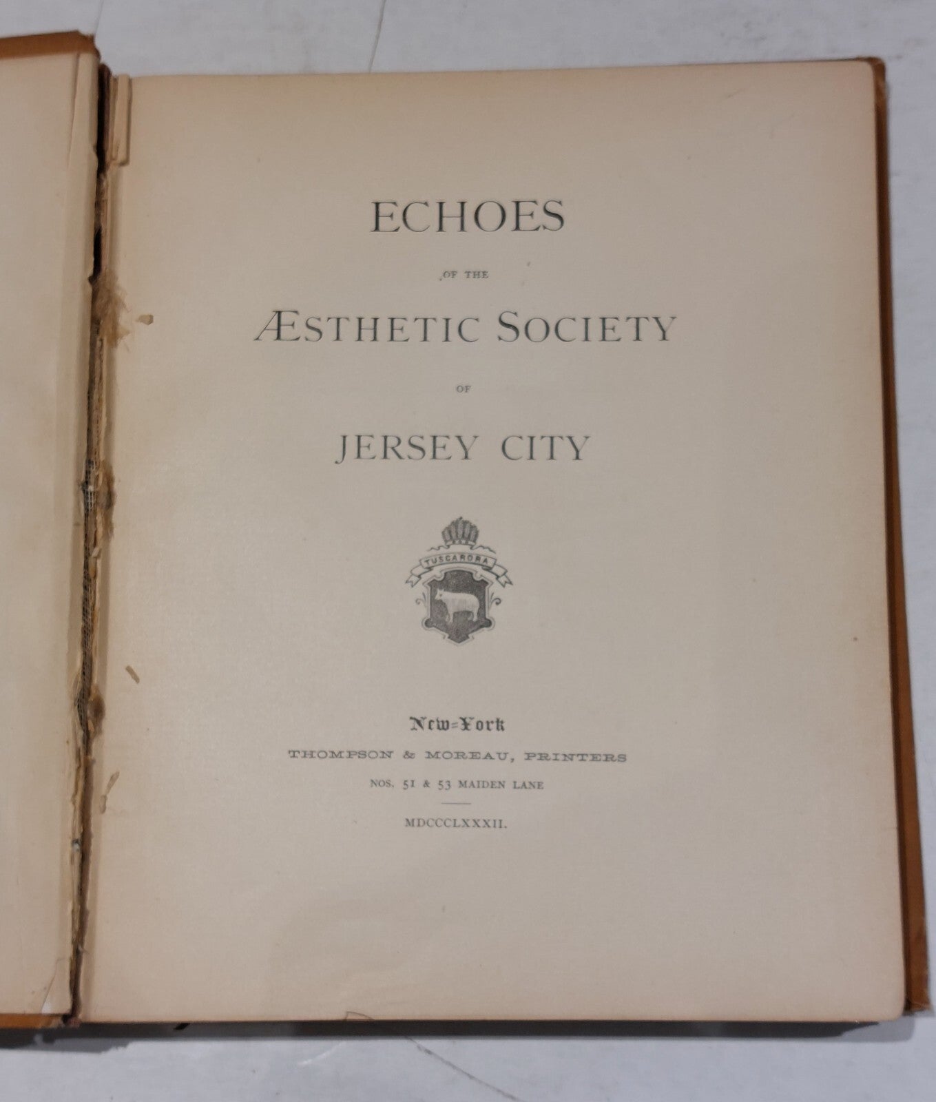 Echoes of the Aesthetic Society Of Jersey City, Thompson & Moreau (1882) Hb Book4