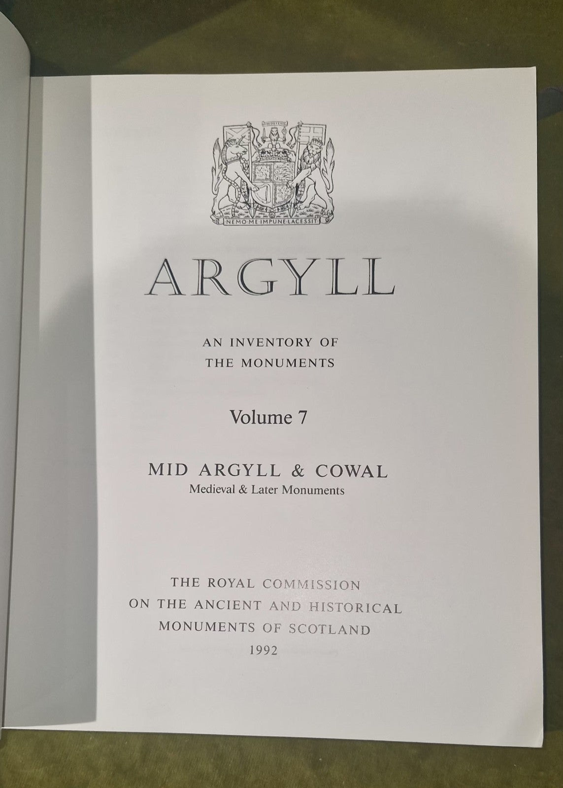 Argyll Inventory of the Ancient Monuments Volume 1 2 3 4 5 6 7 Royal Commission5