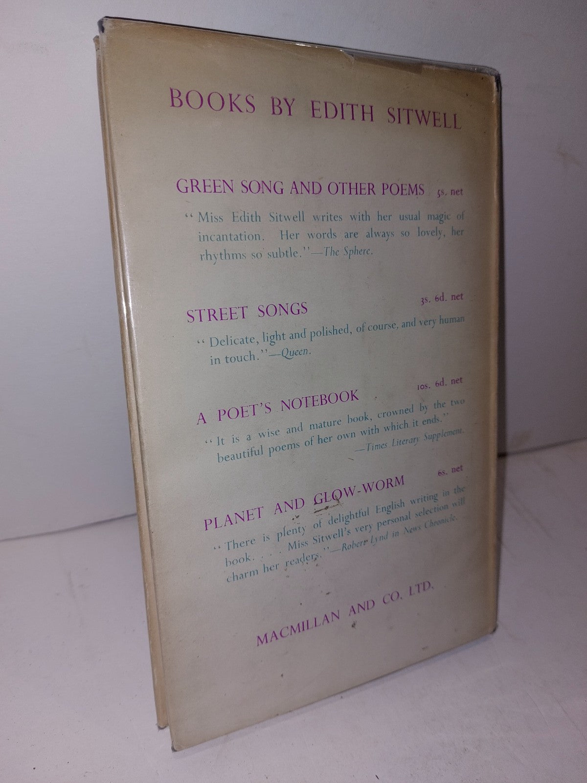 SITWELL, EDITH The Song of the Cold 1945 First Edition Hardcover1