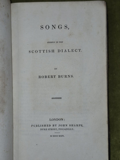 Songs Chiefly in the Scottish Dialect by Robert Burns 1824 John Sharpe hardback5