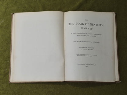 THE RED BOOK OF MENTEITH REVIEWED in Reply to Charges of Literary Discourtesy7