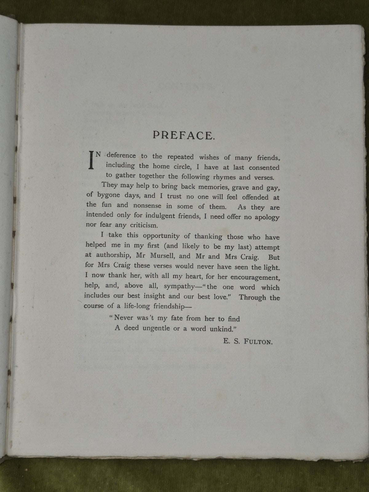 Remembrances in Song and Verse 1913 SIGNED - Fulton4