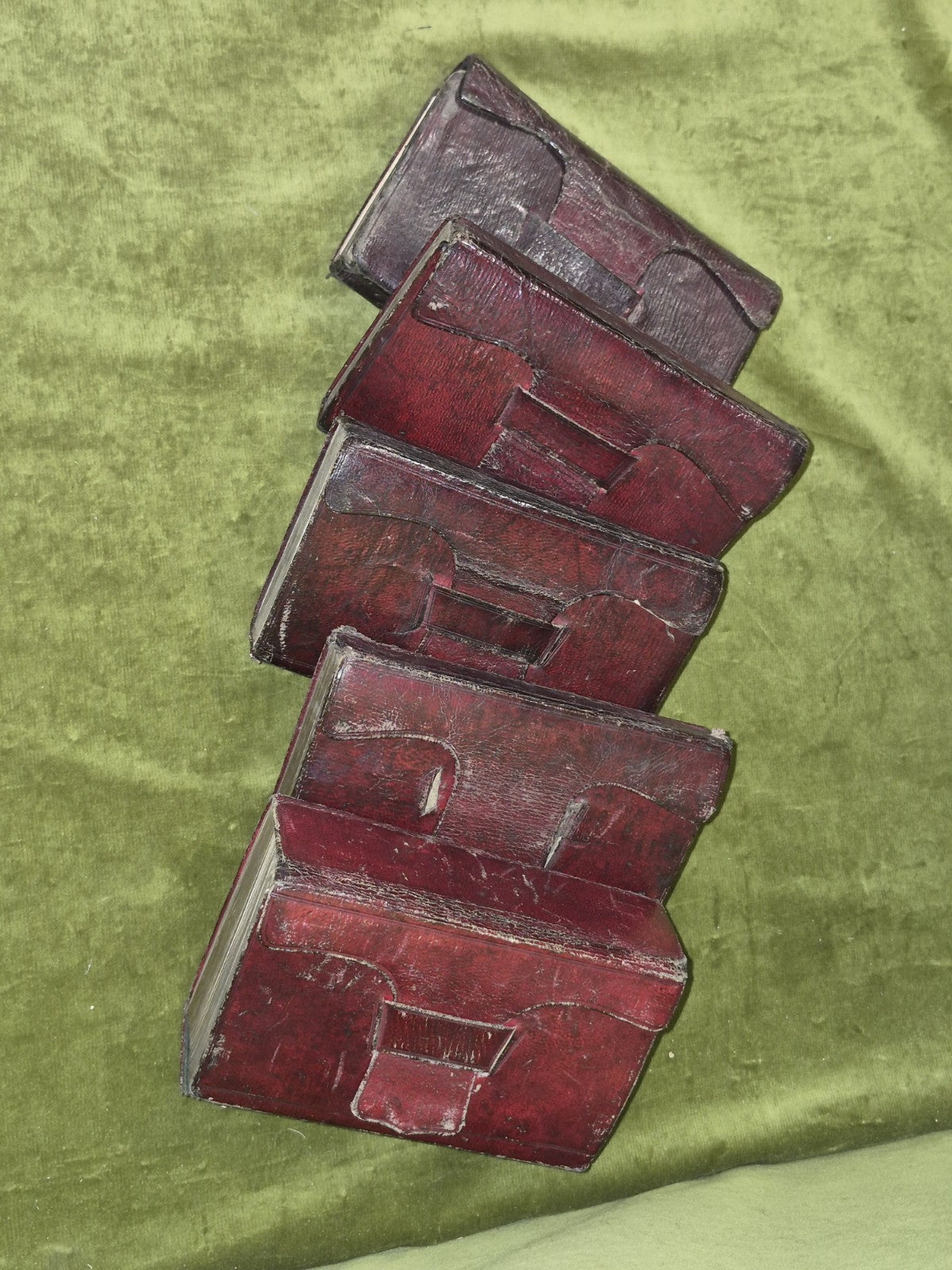 King James Bible Hunter Blair Bruce Edinburgh Lot of 3 Family Set Leather Wrap1