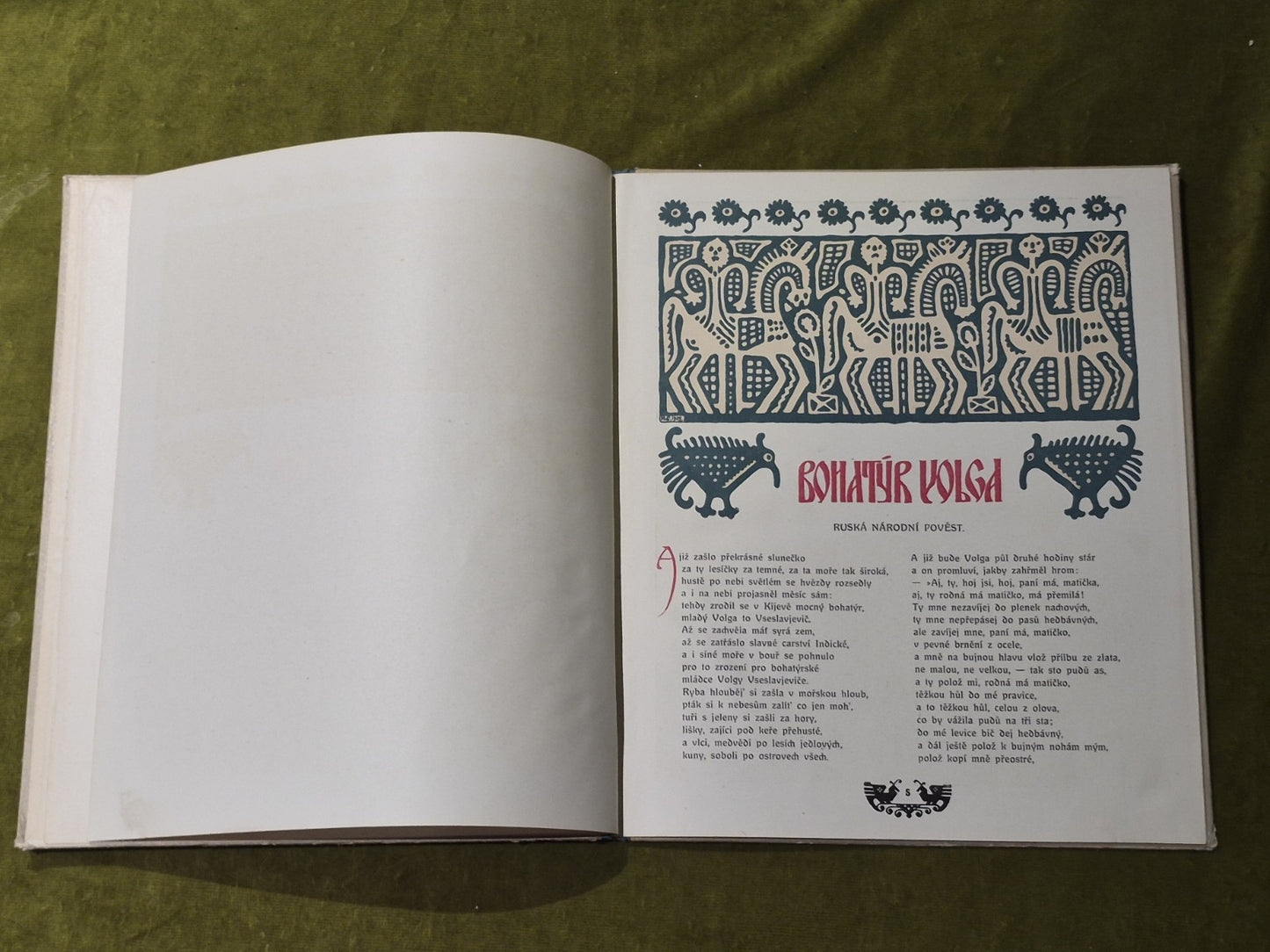 Byliny Bohatýr Volga Illustrated By Ivan Yakovlevich Bilibin Czech 1924 HB 4