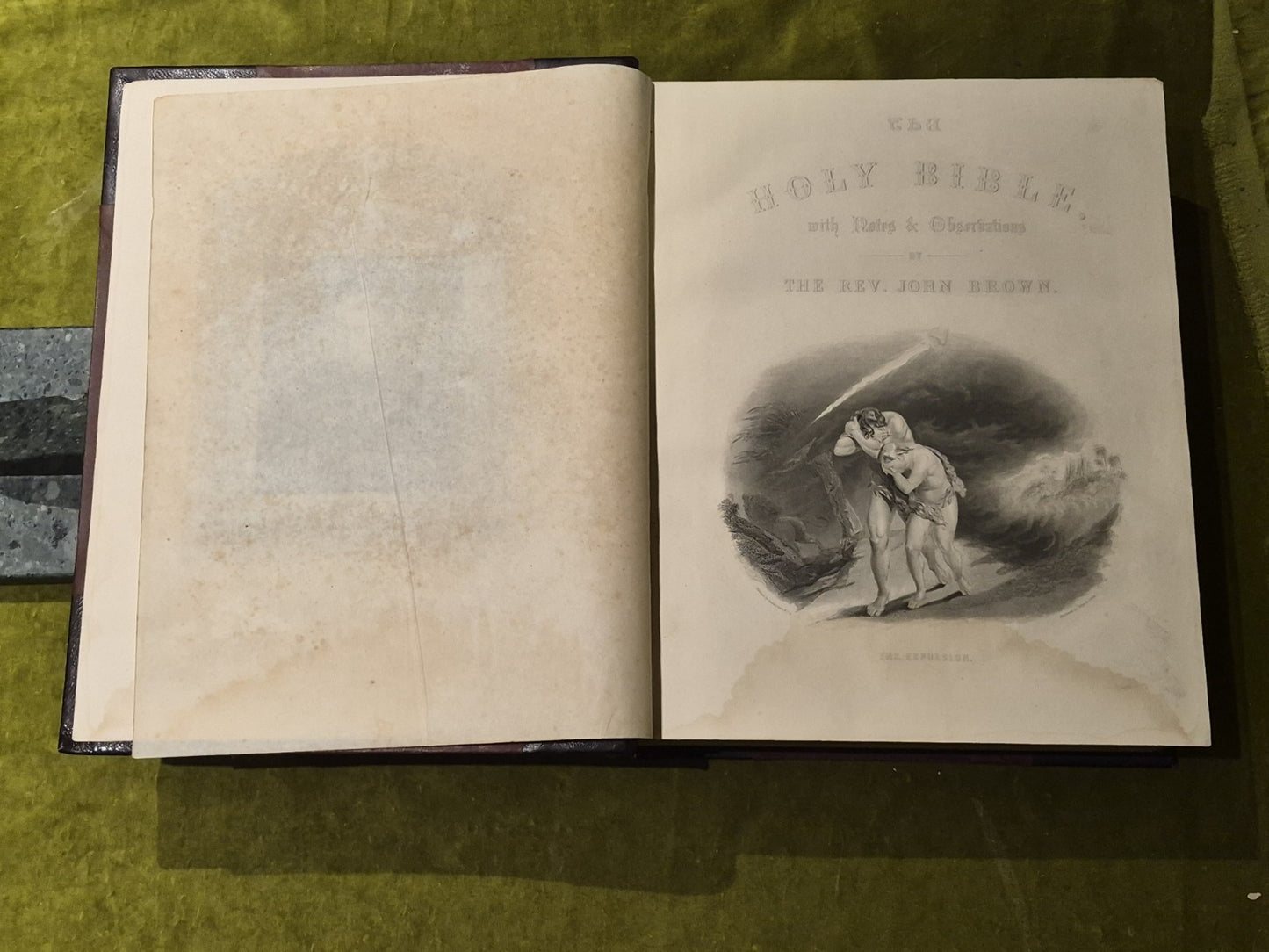 Holy Bible With Notes & Observations By Rev. John Brown Large Family Bible VGC7