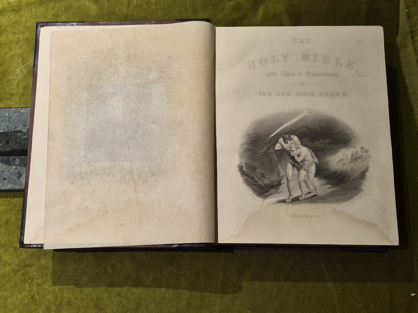 Holy Bible With Notes & Observations By Rev. John Brown Large Family Bible VGC7