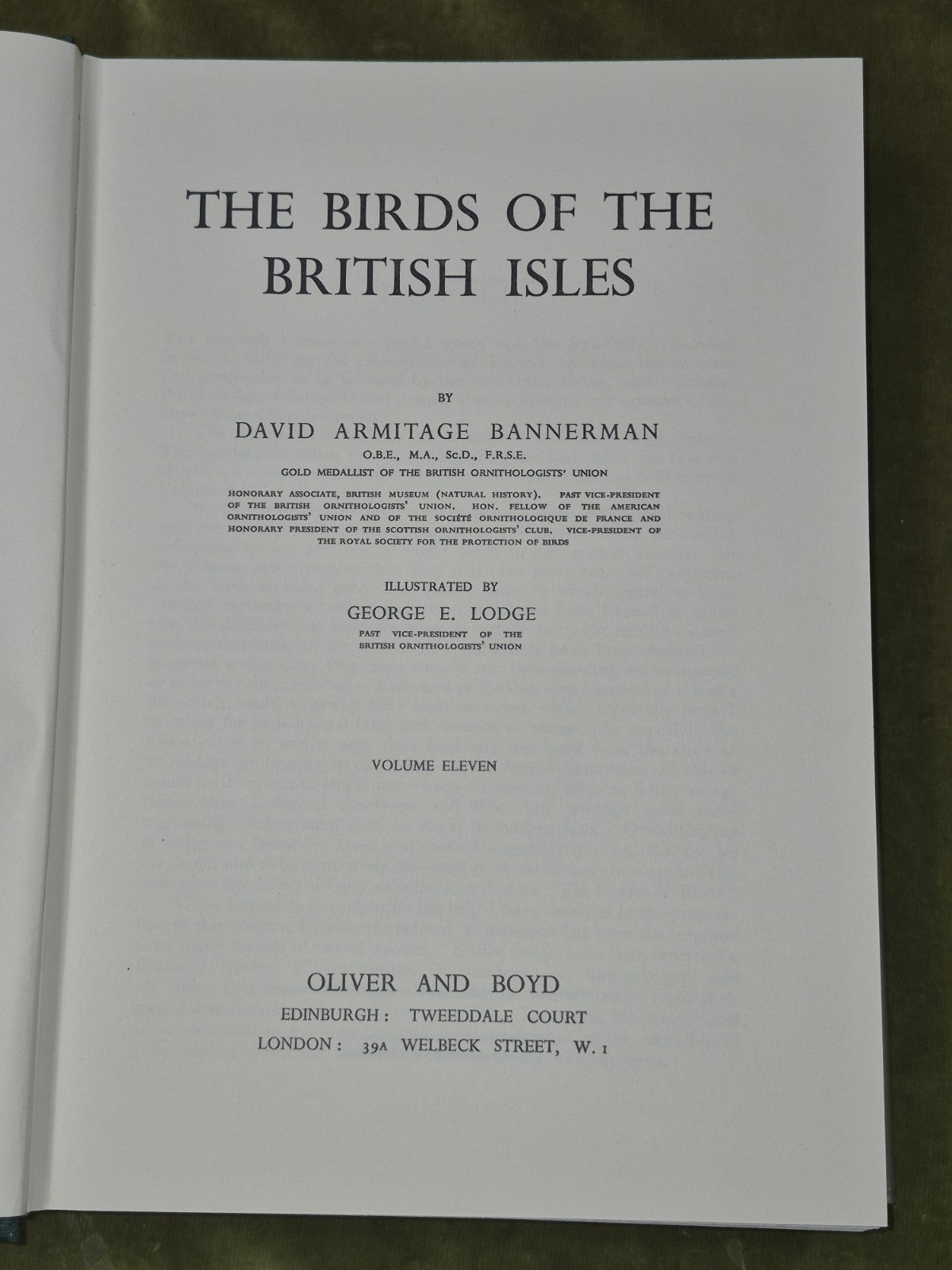 Bannerman The Birds of the British Isles Ornithology  12 Vols 1st Editions DJ8