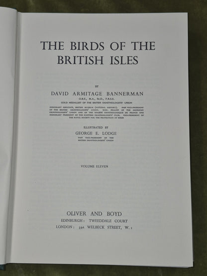 Bannerman The Birds of the British Isles Ornithology  12 Vols 1st Editions DJ8