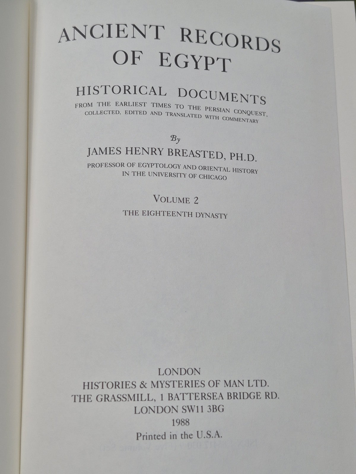 Ancient Records of Egypt James Henry Breasted Five Volume Set 5