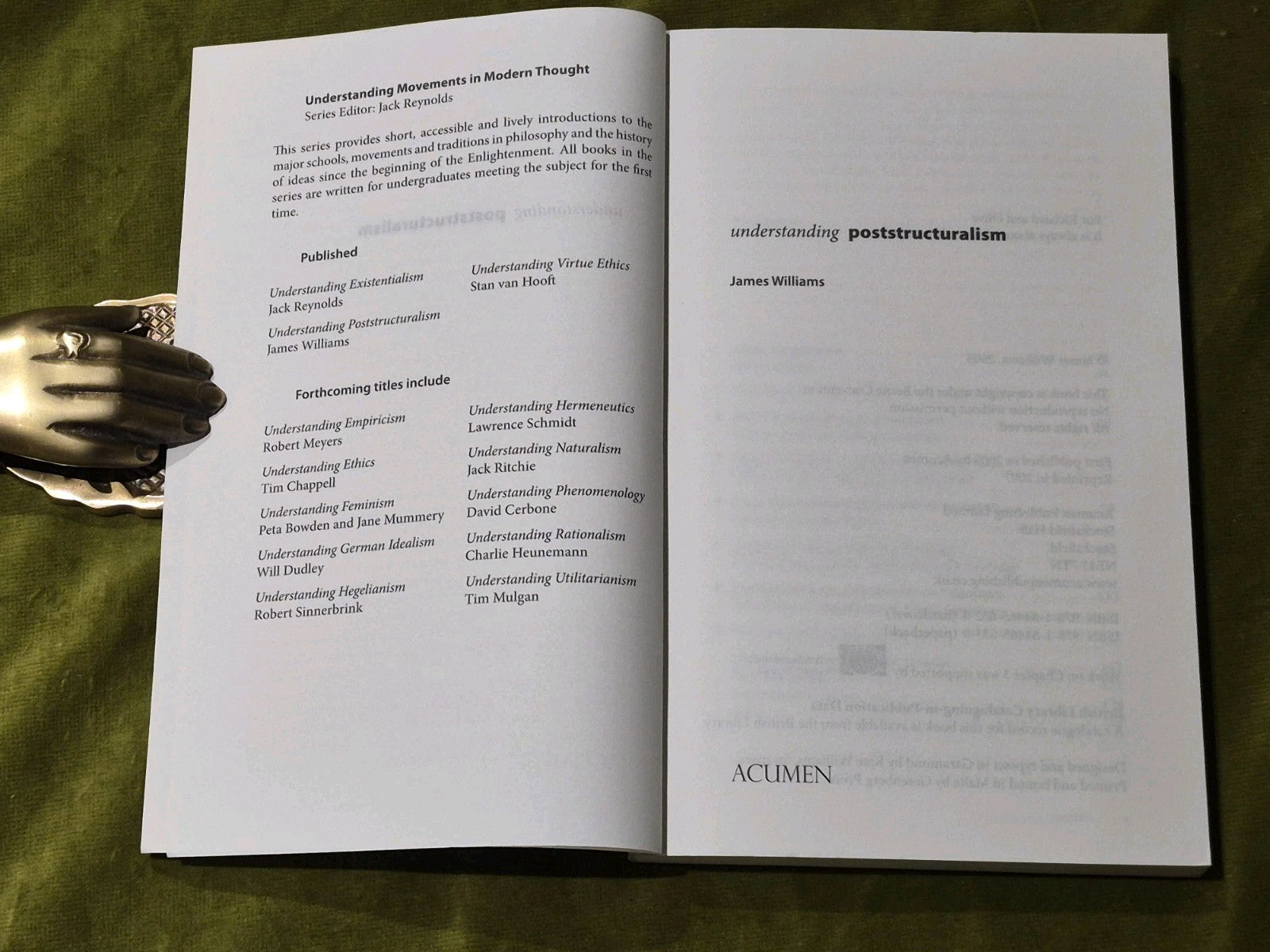 Understanding Poststructuralism, James Williams, 2007 Paperback3