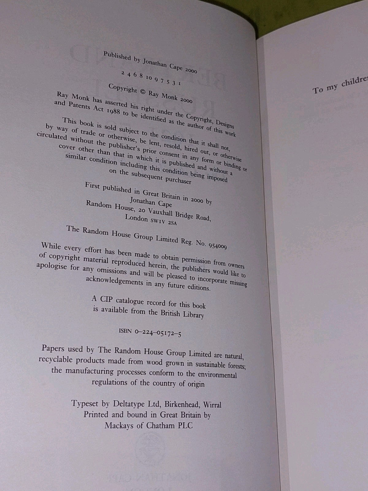 Bertrand Russell 192170: The Ghost of Madness (2000) Ray Monk3