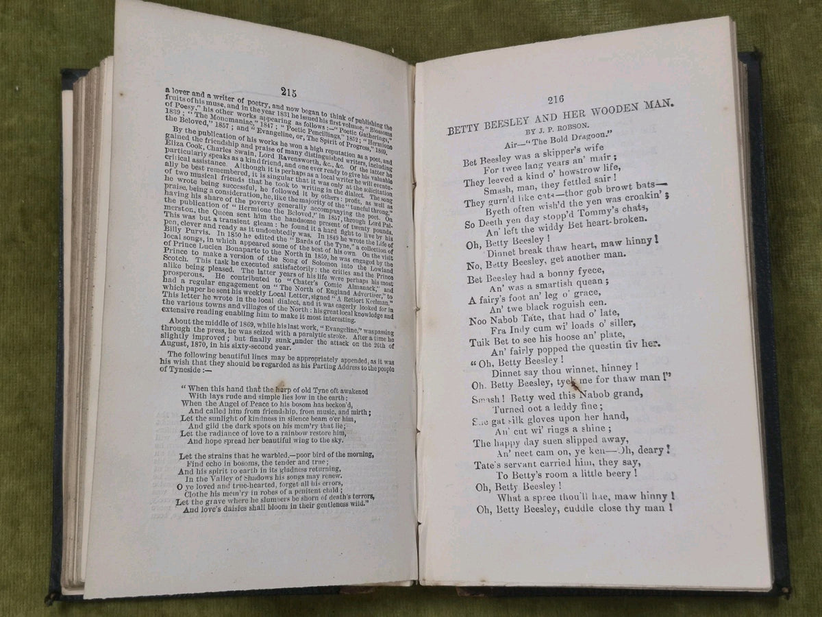 Tyneside Songs A Choice Collection of  inc Lives of the Authors 1872 Ralph Allan6
