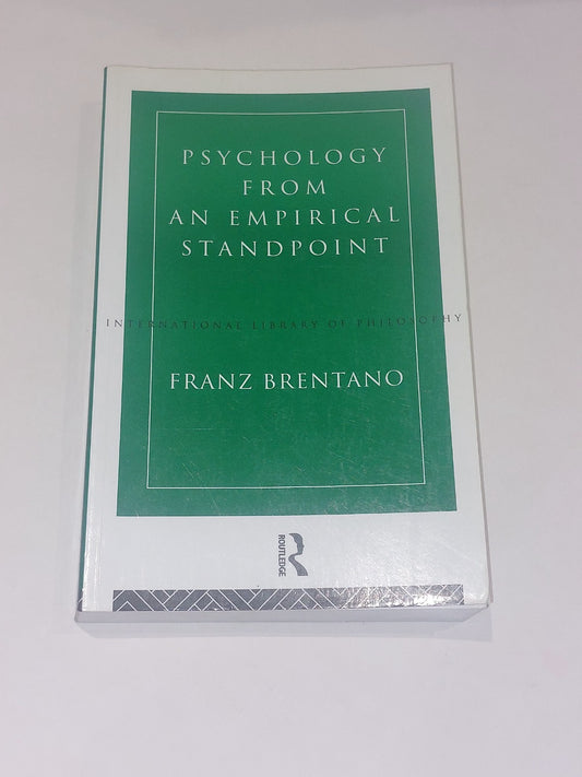 Psychology from an Empirical Standpoint by Franz Brentano (1997) Pb Book0