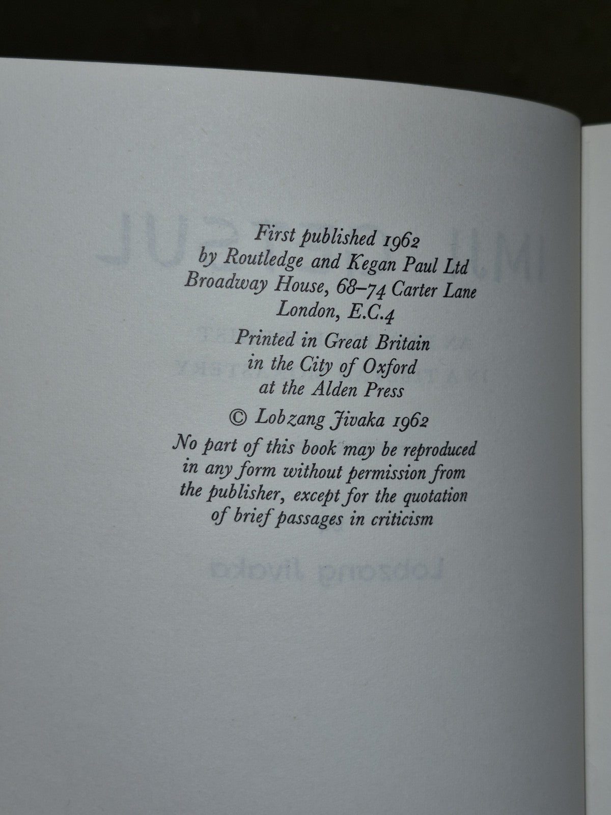 Imji Getsul: An English Buddhist in a Tibetan Monastery (1962) First Edition7