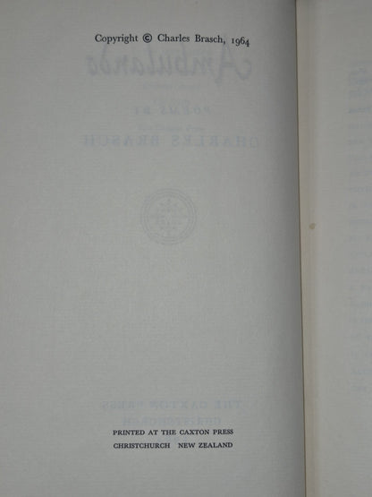 Ambulando Charles Brasch Caxton Press 1964 Caxton Press Christchurch6