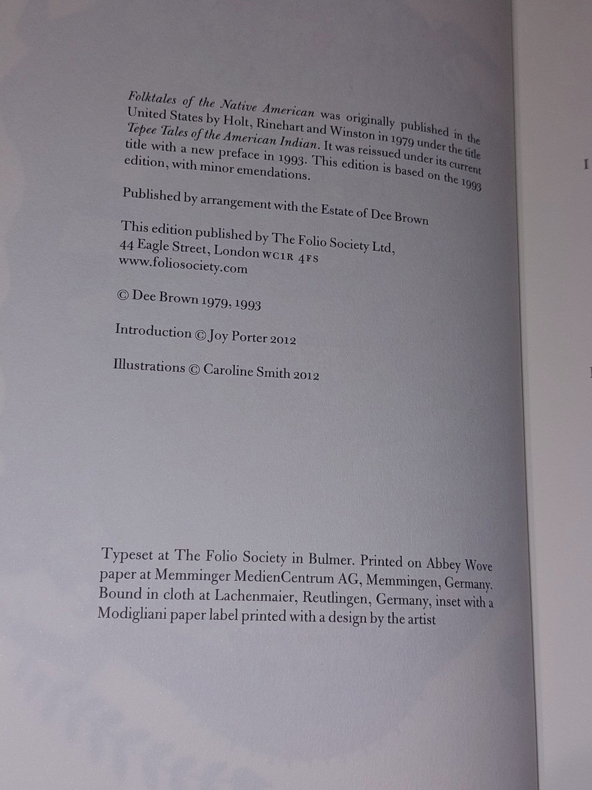 Folktales of the Native American  Dee Brown  Folio Society (2012) Folk Tales5