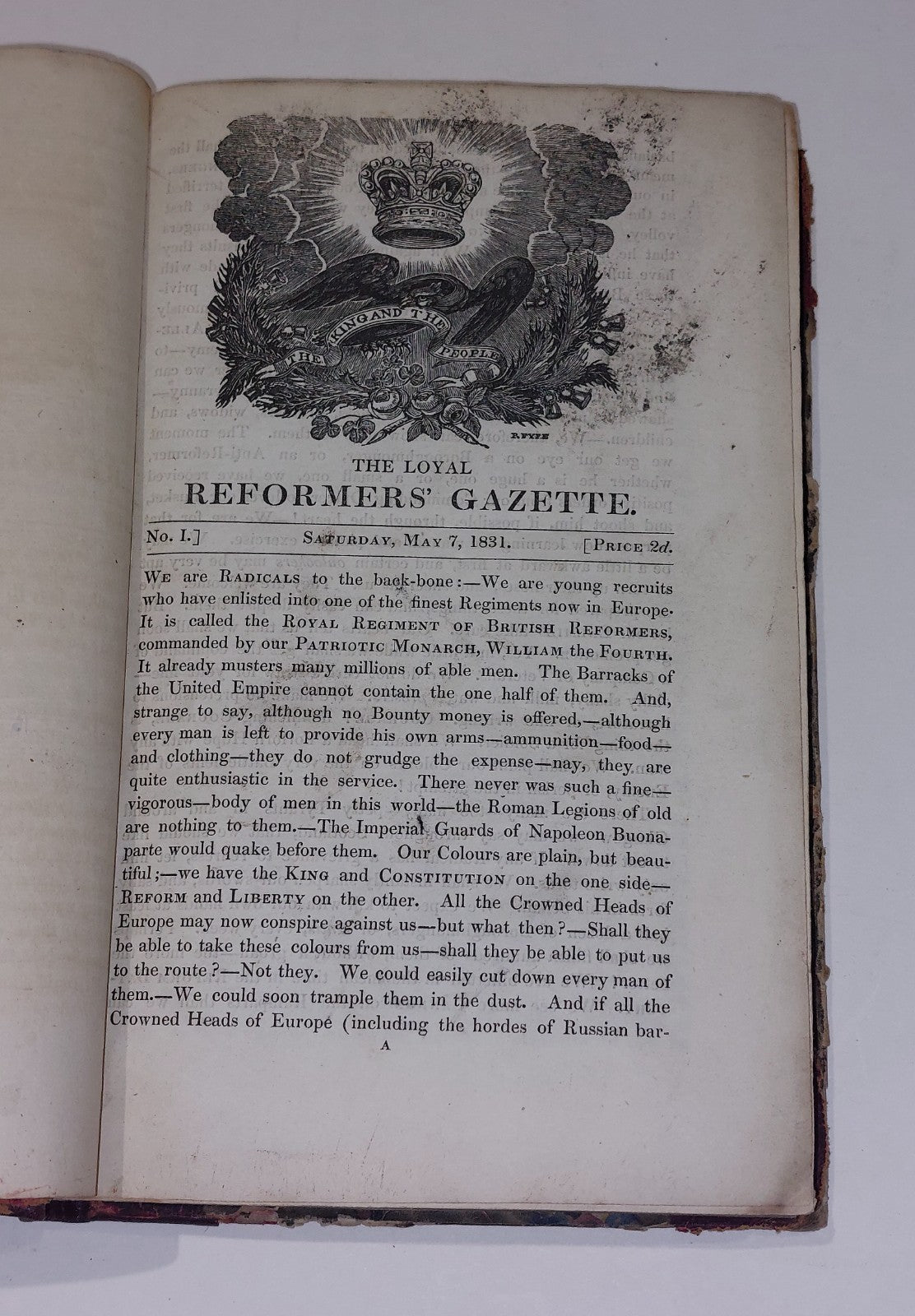 The Loyal Reformers' Gazette (1831) Vol. 1 Original Antique Book3