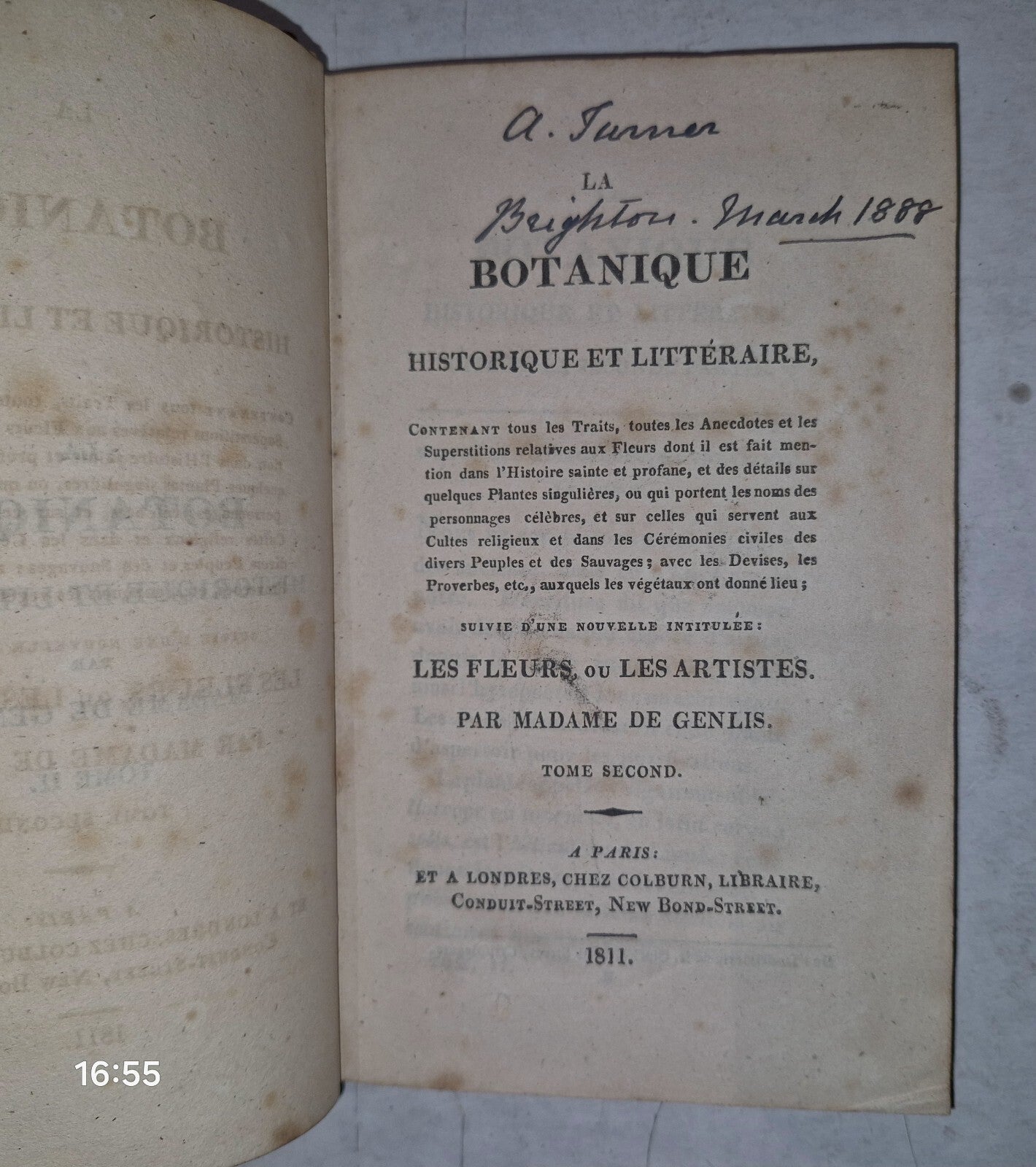 La Botanique Historique et Litteraire MADAME DE GENLIS. 1811 Tome II (Vol 2)7