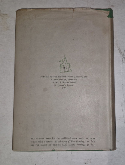OSCAR WILDE - INTENTIONS - UNICORN PRESS 19451