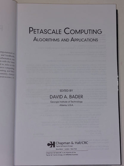 Petascale Computing : Algorithms and Application - David Bader (2008) Hb Book4