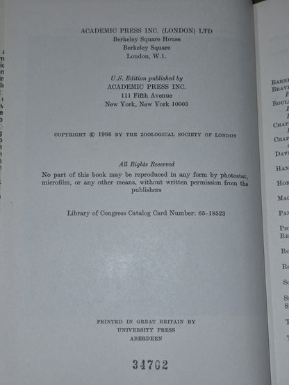 W J Rees / Cnidaria and Their Evolution Symposia of the Zoological Society 19664