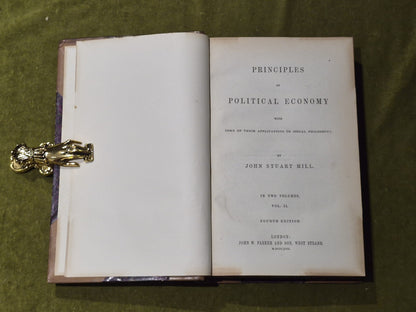 Principles of Political Economy - John Stuart Mill , Parker & Son 1862 4th Ed4