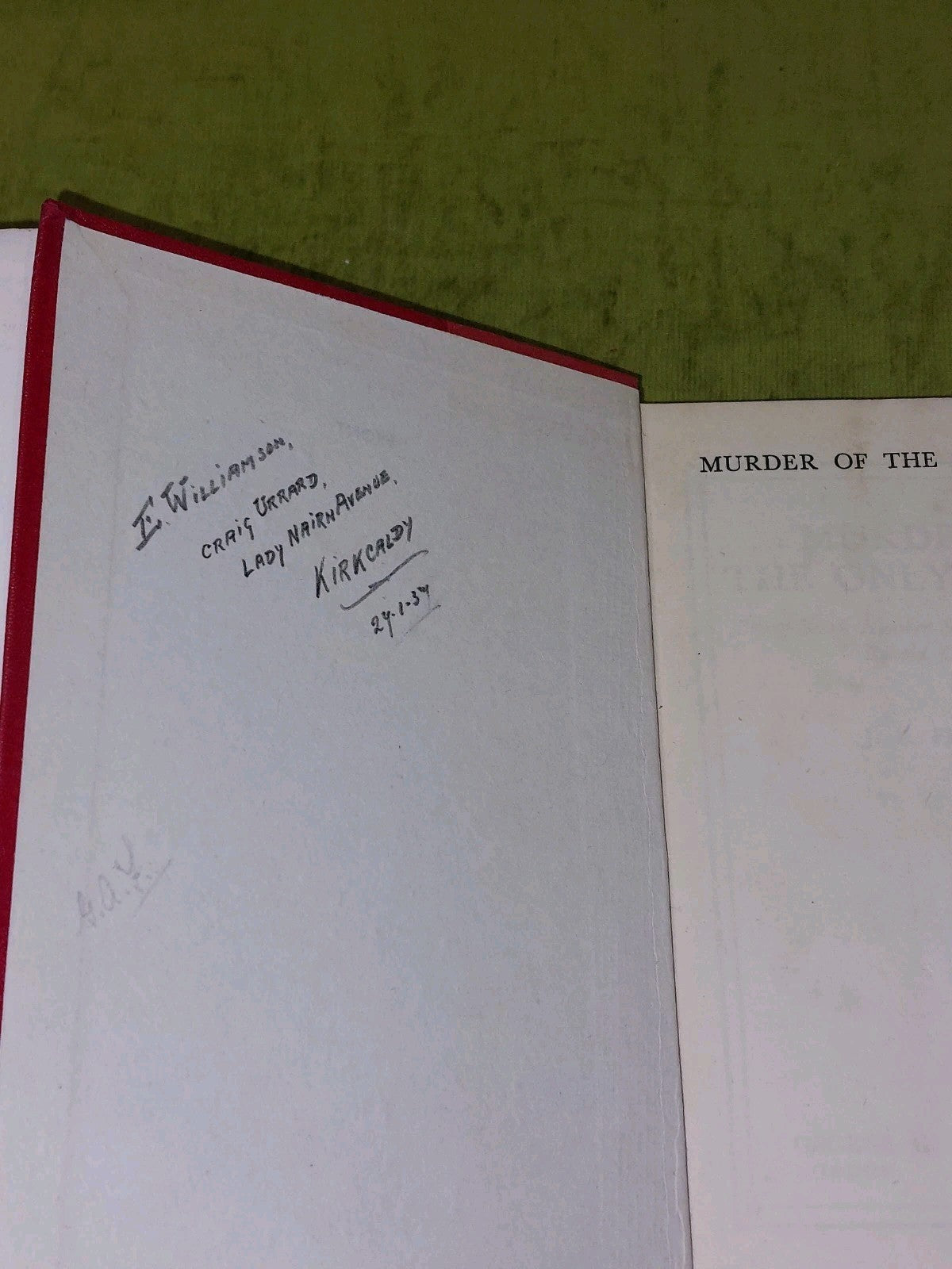 Murder Of The Only Witness by J. S. Fletcher [Harrap's Shilling Library] 1935 Hb5