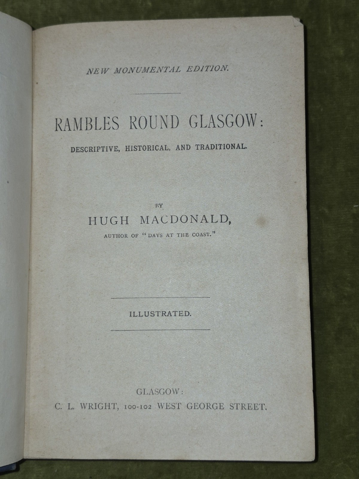 Rambles Round Glasgow Hugh Macdonald 1856 New Monumental Edition5