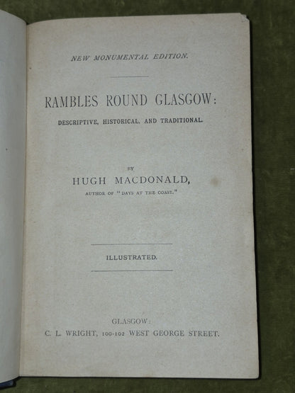 Rambles Round Glasgow Hugh Macdonald 1856 New Monumental Edition5