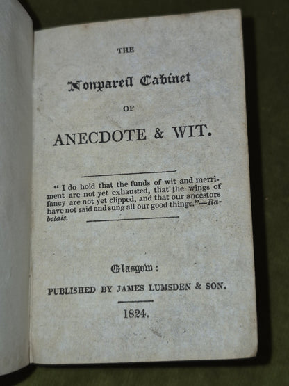 The Nonpareil Cabinet of Anecdote & Wit Miniature James Lumsden Glasgow 18246